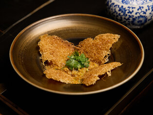 hairy crab and crispy rice noodles by mott 32